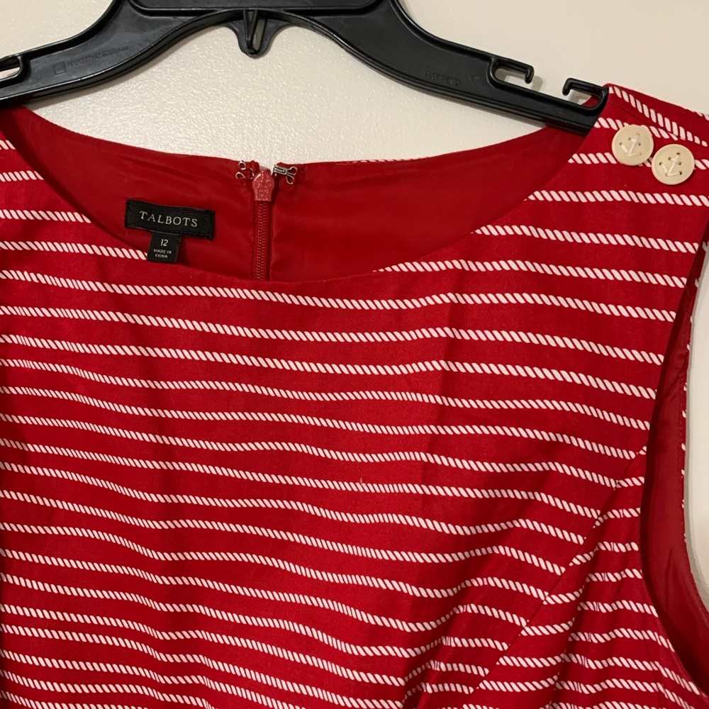 Talbot Sleevless Red White Stripped Dress
